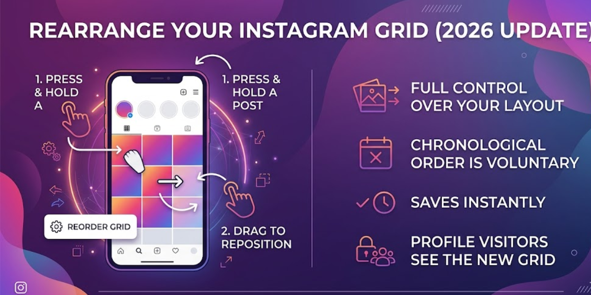 How to Rearrange Your Instagram Photos Grid in 2026: Step-by-Step Guide